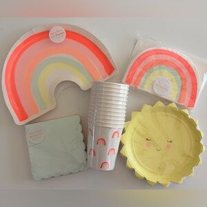 Rainbow Sunshine Disposable Partyware Set